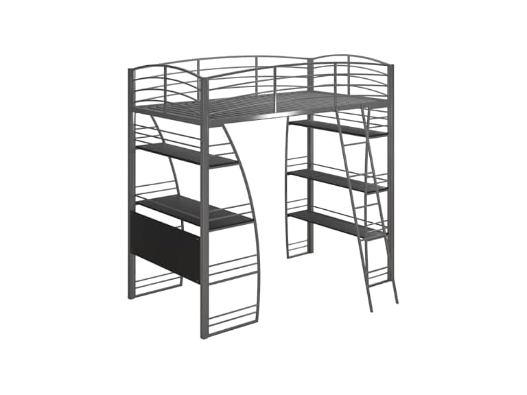 DHP Studio Loft Bunk Bed Over Desk and Bookcase - Image 1