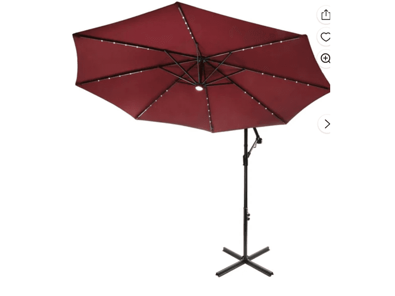National Tree Company 10 ft Cantilever Umbrella LED Lights - Image 1