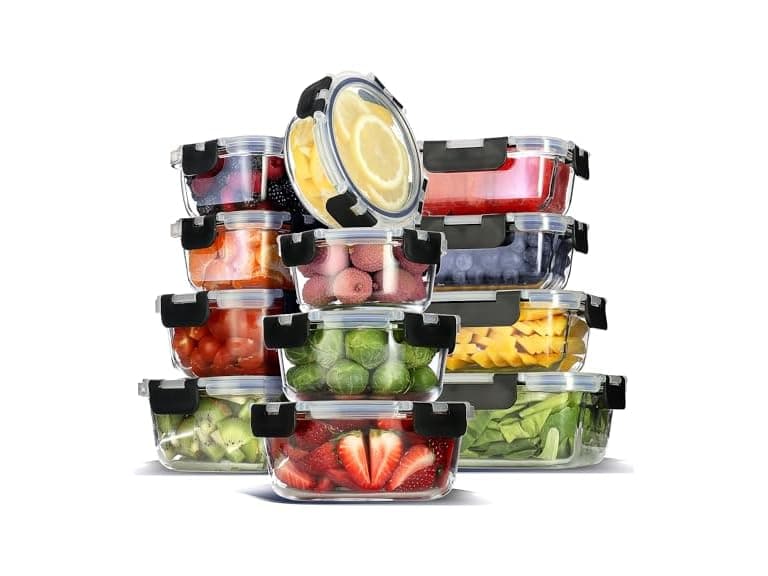 EATEX 24pc Glass Storage Containers with Lids - Image 1