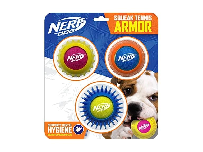 Nerf Dog 2.5in Squeak Armor Tennis Ball Dog Toys - Image 1