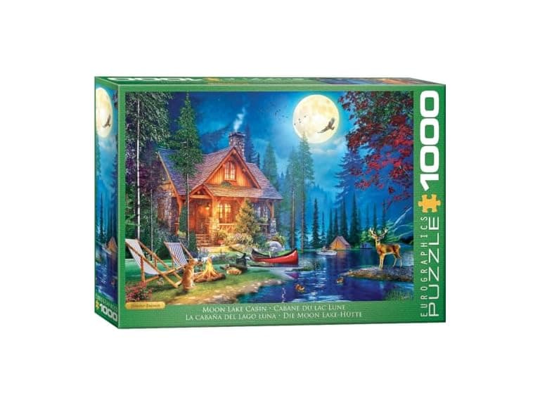 Moon Lake Cabin 1000 Piece Puzzle - Image 1