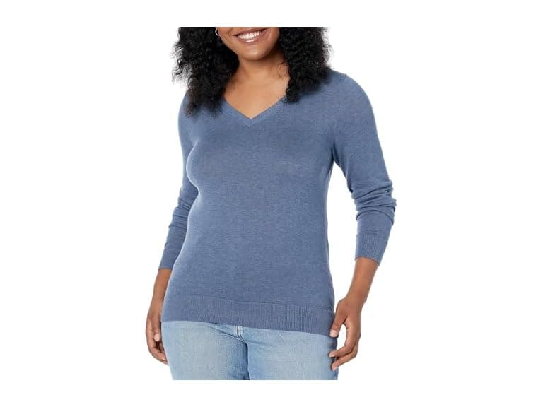 Amazon Essentials Women Lightweight LS VNeck Sweater - Image 1