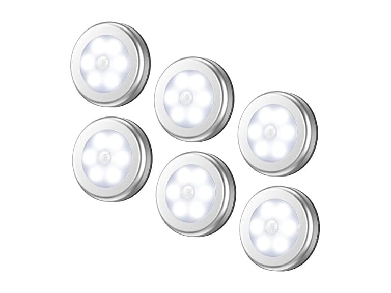6 PC Battery-Powered Motion Sensor Light- White - Image 1