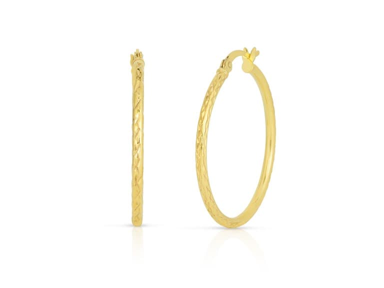 925 Sterling Silver 30MM Fancy Hoops - Image 1