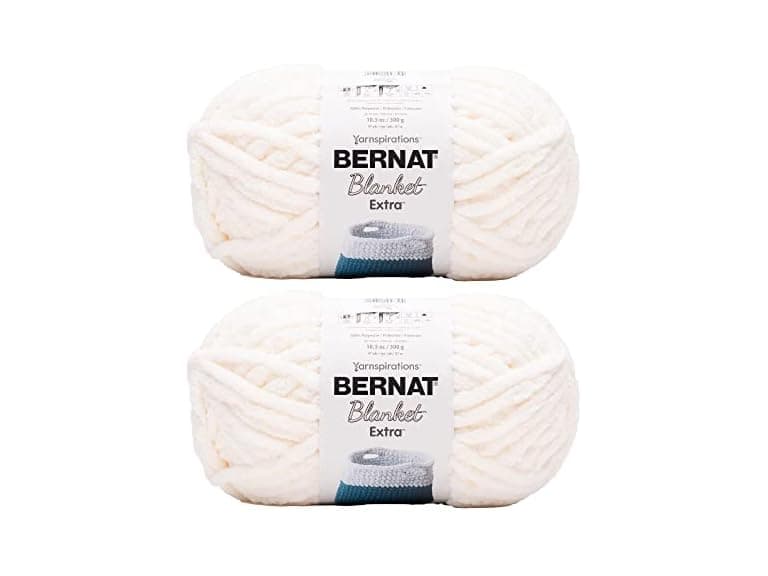Bernat Blanket Extra Chunky Chenile Acrylic Yarn (Pack of 2) Vintage White - Image 1