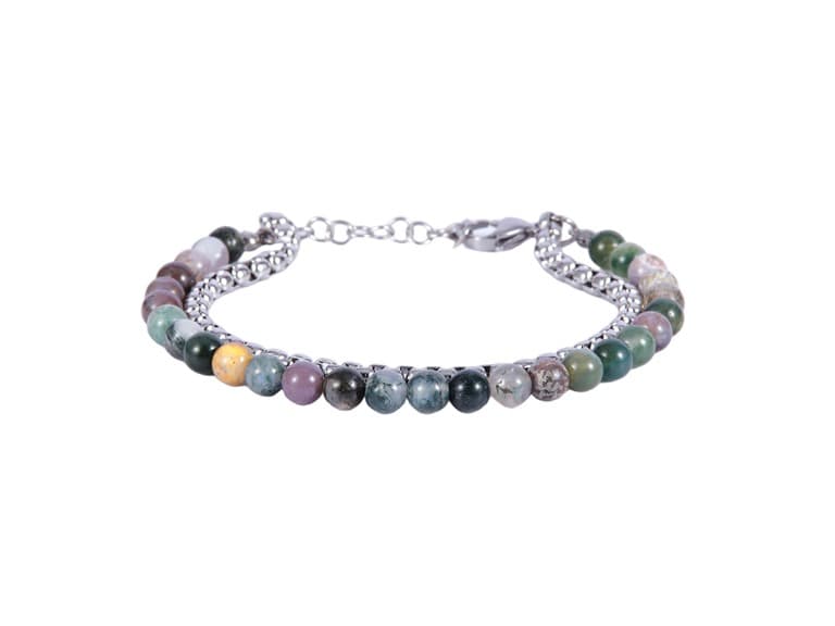 Mens Chain & Beaded Bracelet Set - Image 1