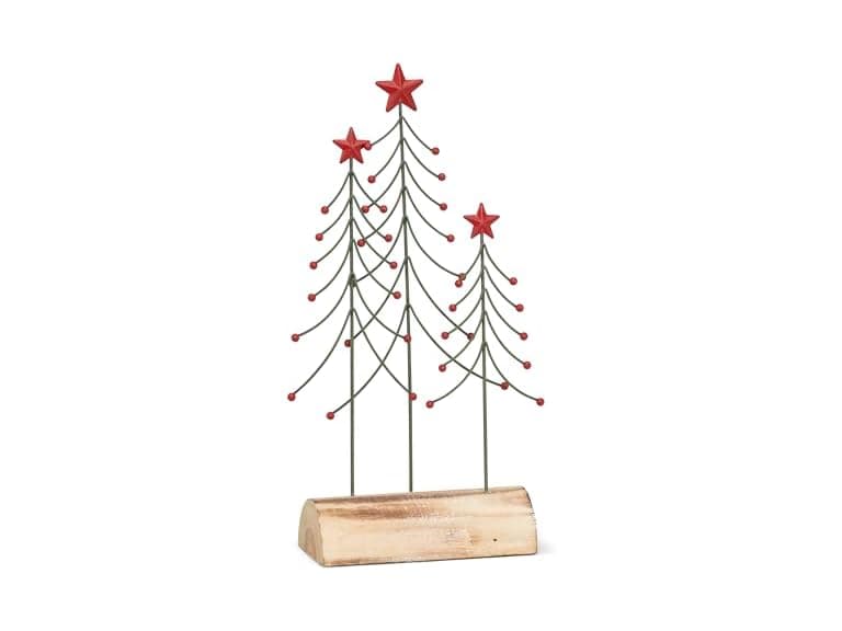 Abbott Collection 12" Wire Trees on Log Base Decorative Figurine - Image 1