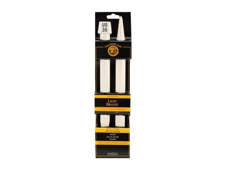 Lion Brand Yarn Scarf Knitting Needles, Size 35, 19mm - Image 1