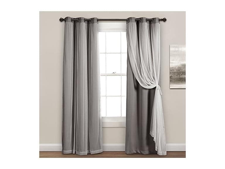 Lush Decor Sheer Grommet Curtains With Insulated Blackout Lining - Image 1