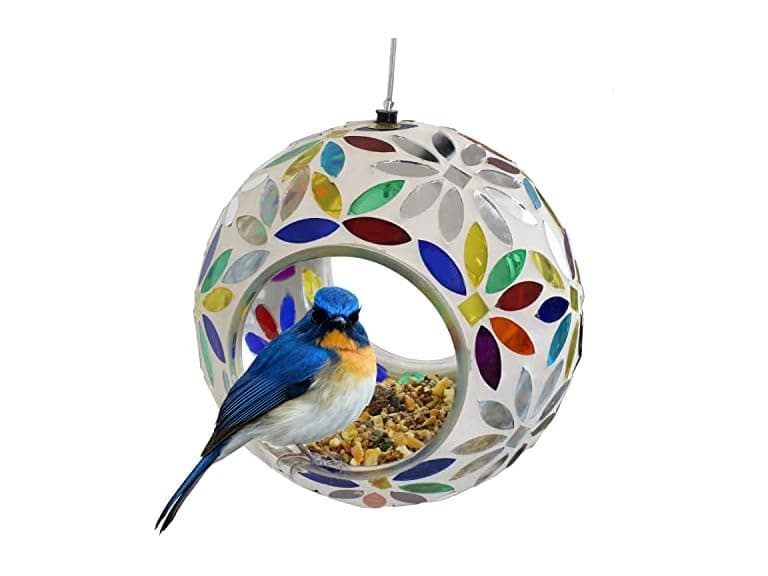 Sunnydaze 6" Glass Mosaic Bird Feeder - Image 1