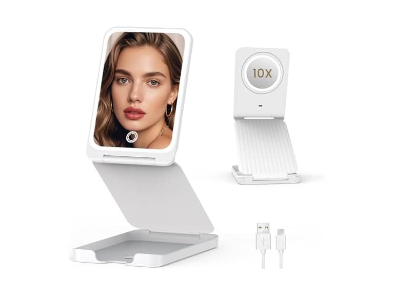 LAMPICK Travel Makeup Mirror with Lights - Image 1