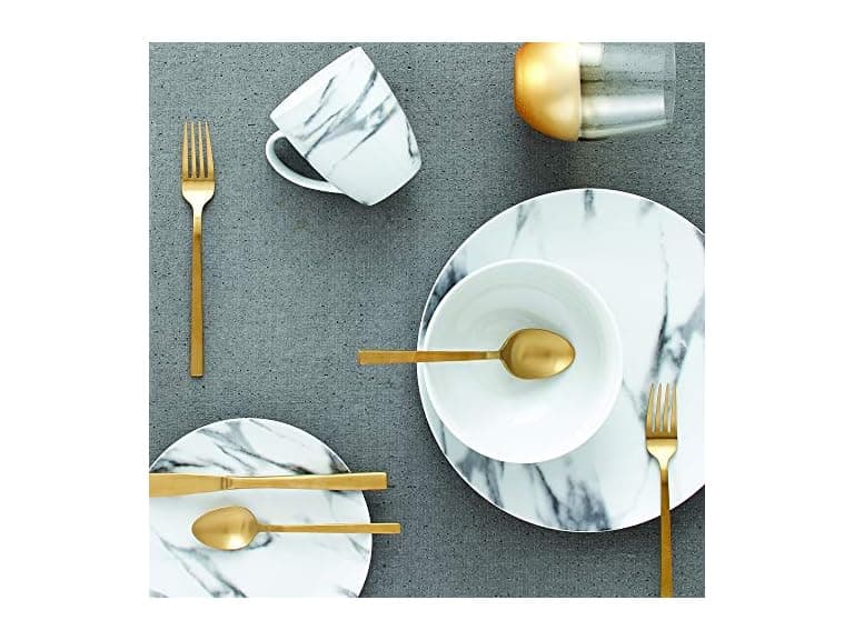 Safdie & Co. 16-Piece Marble Dinnerware Set - Image 1