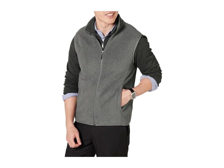 AE Mens FullZip Polar Fleece Insulated Vest - Image 1