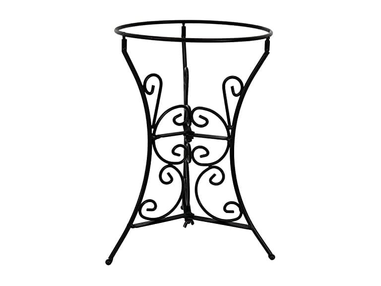 Sunnydaze Black Steel Gazing Ball Stand Black Scroll - Image 1