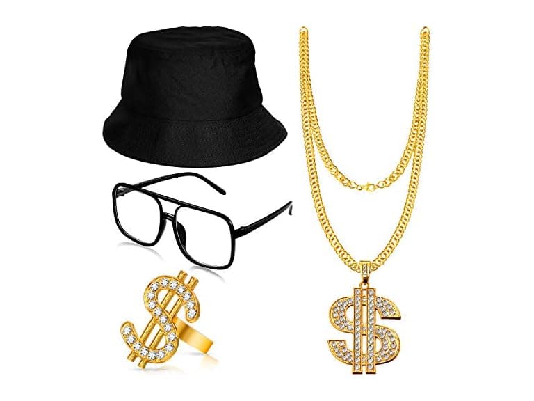 Gejoy Hip Hop Costume Kit Rapper Accessories Ring - Image 1