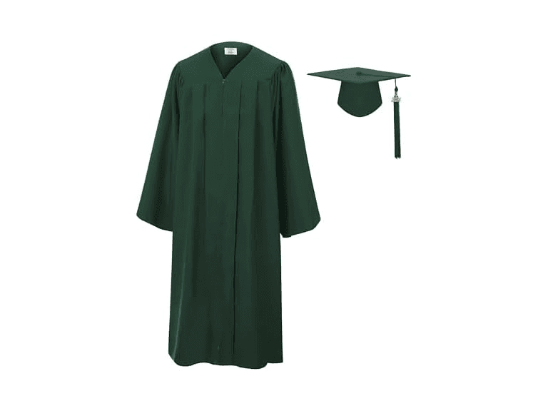 Unisex Adult Matte Graduation Gown- Forest - Image 1