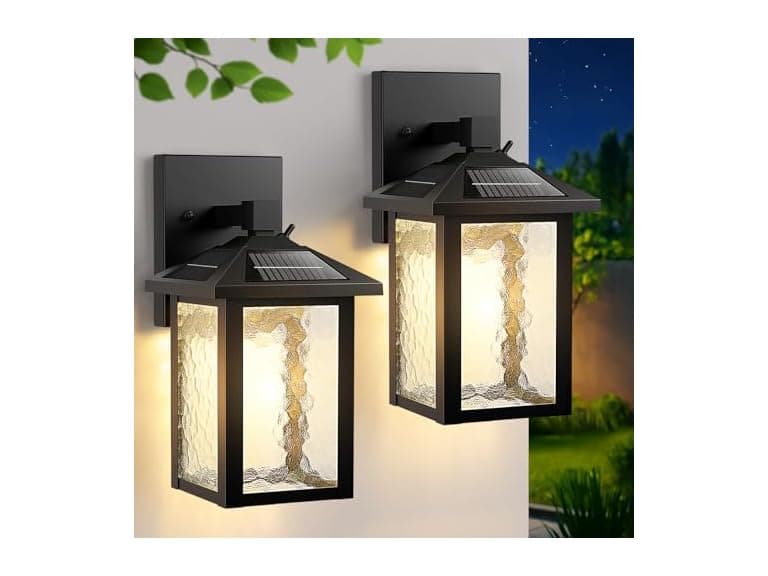 BesLowe Solar Wall Lights Outdoor 2-Pack - Image 1