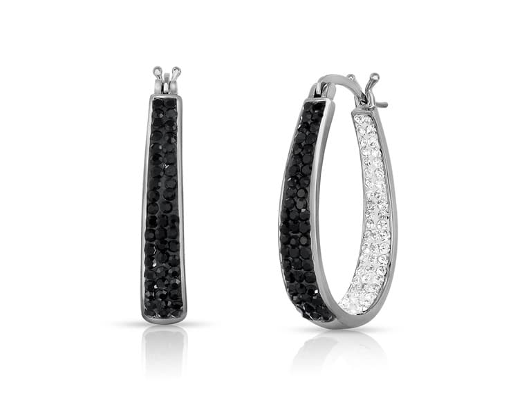 Italian Crystal Hoops - Image 1