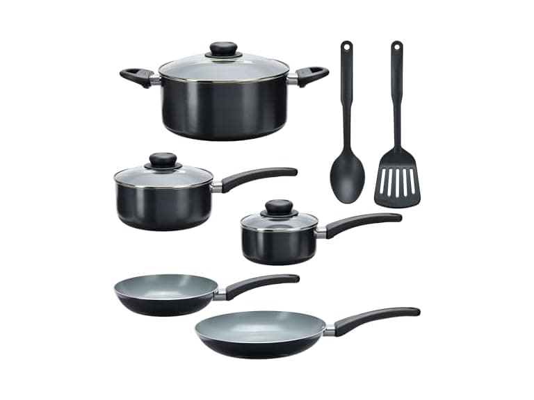 GoodCook Everyday Ceramic Cookware Set 10-Piece, Black - Image 1