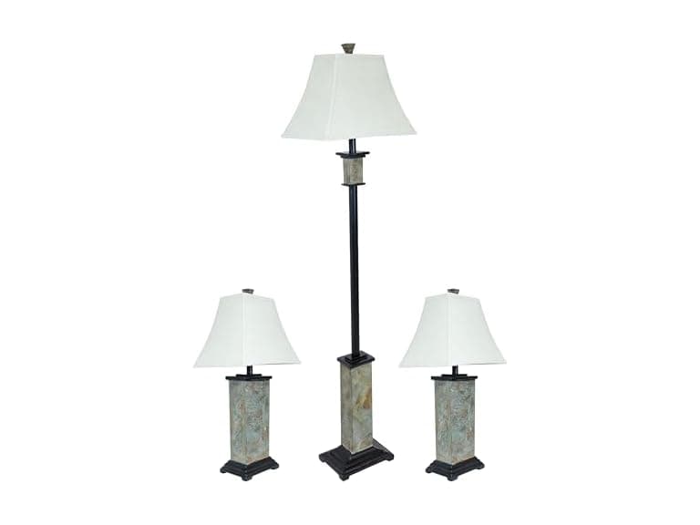 Timeless Abode Slate 3pc Lamp Set - Image 1