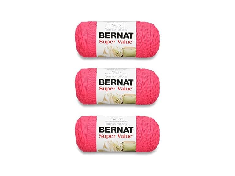 Bernat Super Value Peony Pink Yarn - 3 Pack - Image 1