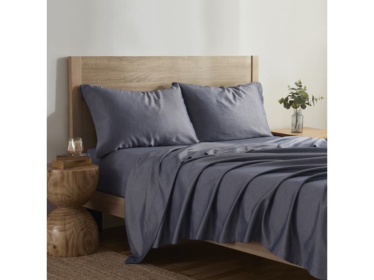 Herringbone Twill 4 Piece Cotton Rich Sheet Set - Image 1