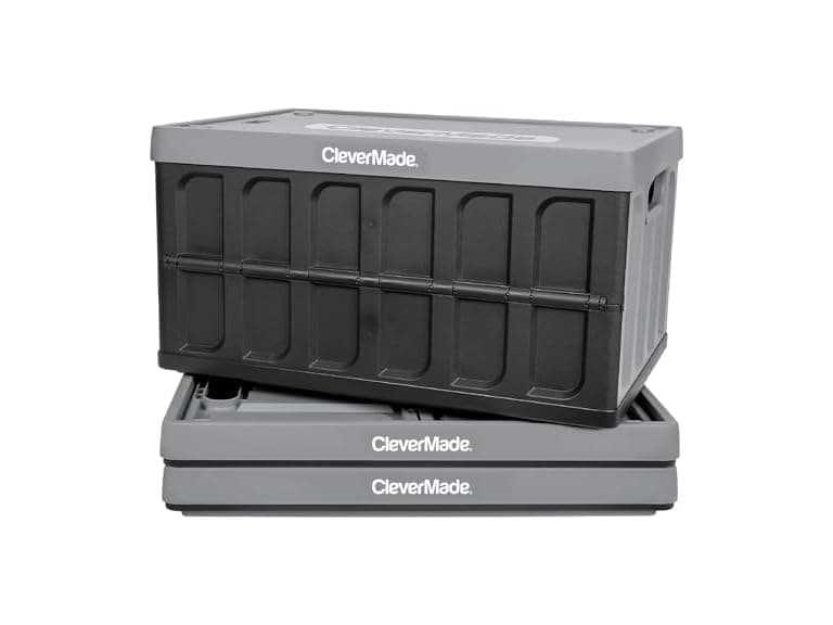 CleverMade Storage Bin (With Lid) Stone, 3PK - 46L - Image 1
