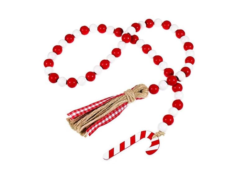 Christmas Bead Wreath with Tassels - Image 1