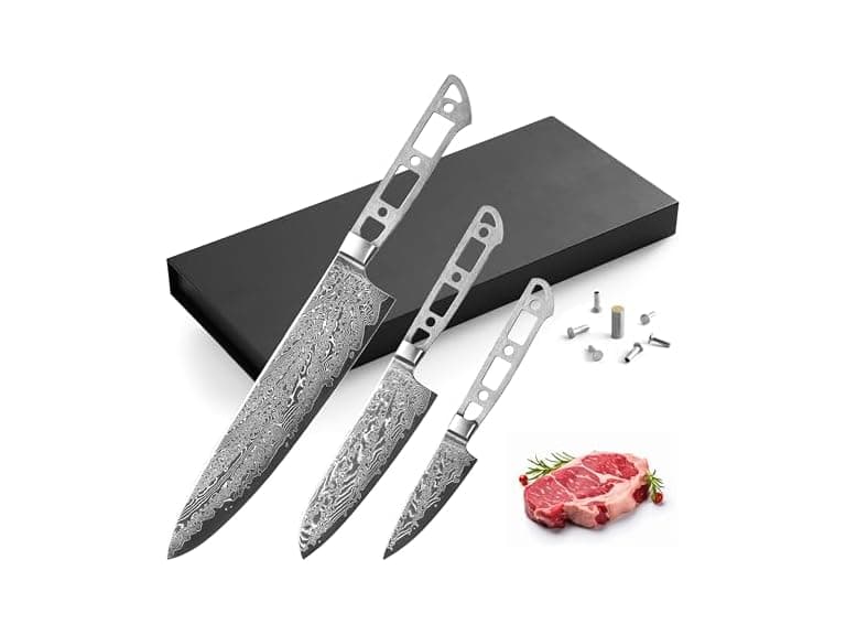 KATSURA CUTLERY CKGD25BSET-no logo Chef Knife Set Blank 3pc - Image 1