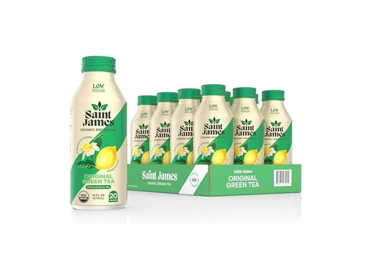12Pk Saint James Iced Tea - Organic Green Tea - Non GMO - Image 1