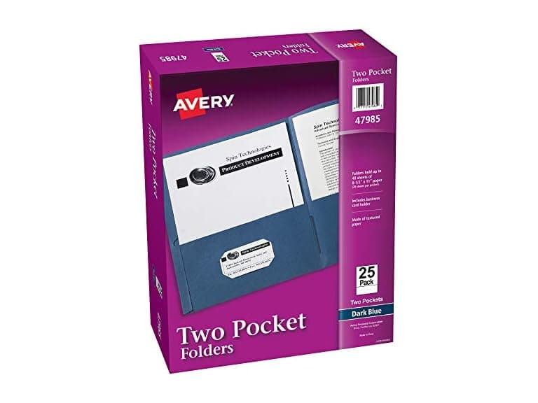Avery Two Pocket Folders, Box of 25 - Image 1