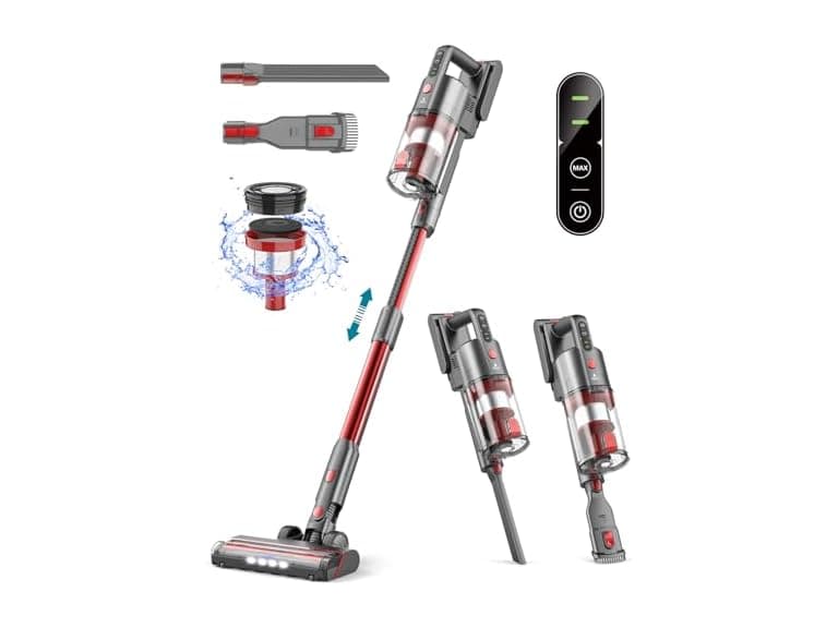 Ljuren Cordless Vacuum Cleaner for Home (Peach Red) - Image 1