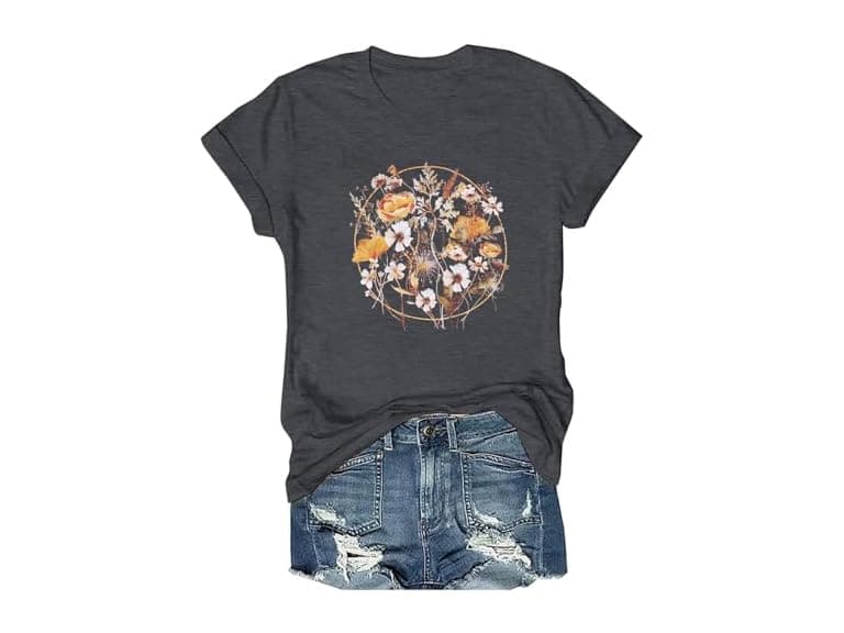 Women Vintage Wildflower T-Shirt - Image 1