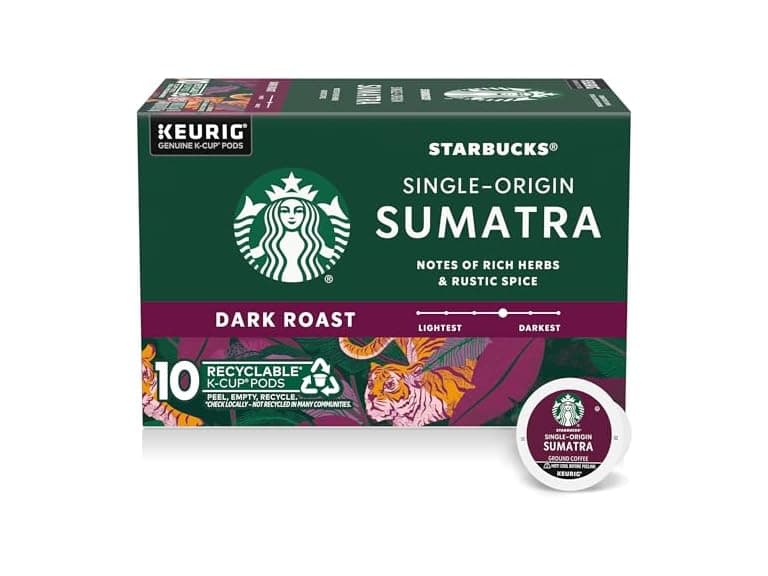 10ct Starbucks K-Cup Coffee Pods, Dark Roast - Image 1