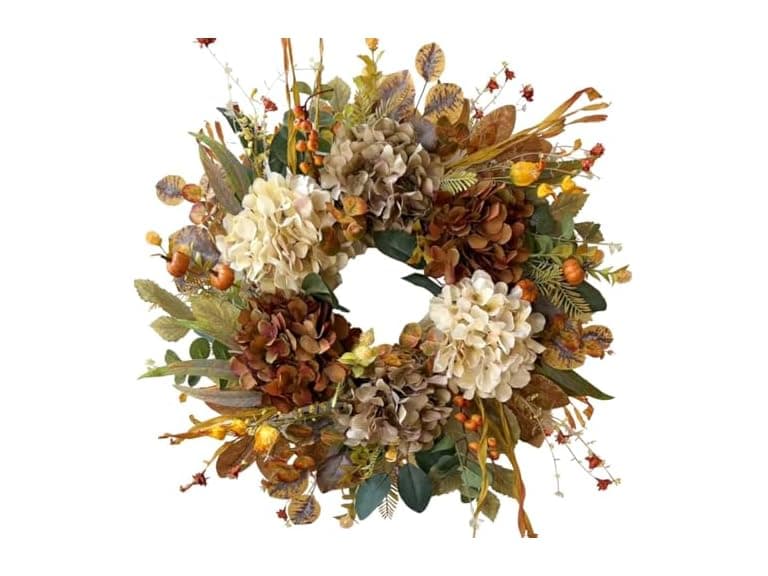 Rustic Hydrangea 24" Wreath - Image 1