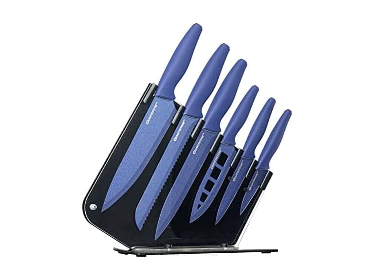 Nutriblade Knife Set with Block by Granitestone 6-Piece (Blue) - Image 1