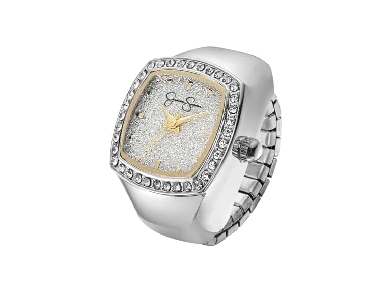 Jessica Simpson Silver Ring Watch Crystal Dial - Image 1