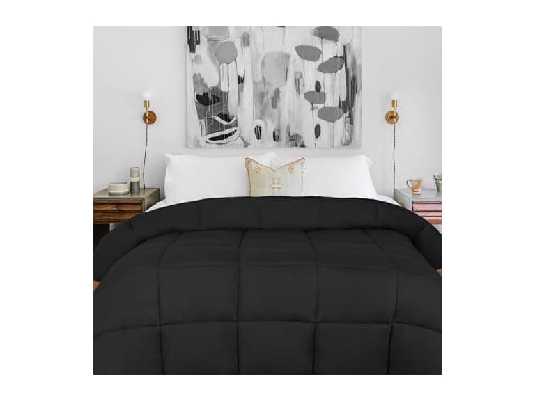 Superior Brushed Solid Reversible Down Alternative Comforter - Image 1