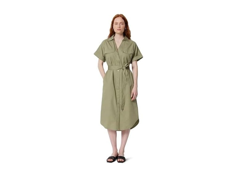 Amazon Essentials Women's Button-Down Dress w/ Belt - Image 1
