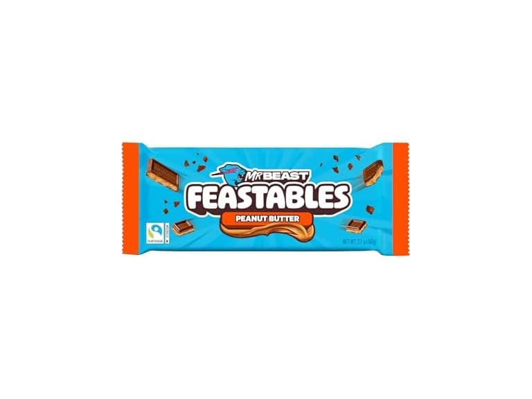 Feastables PB Milk Choc Bar 10ct 2.1oz - Image 1