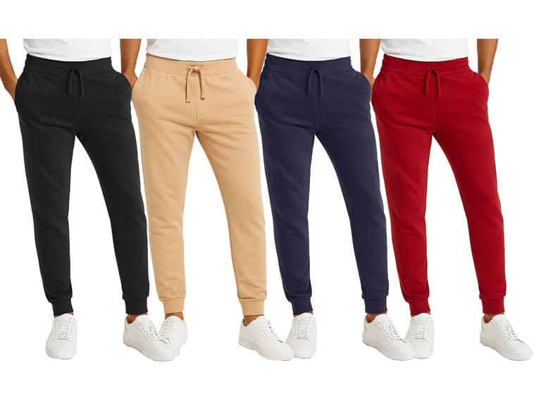 4 Pack Mens French Terry Joggers (S-XXL) - Image 1