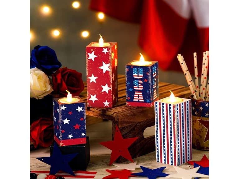 Patriotic Tiered Tray Decor 4 Pack - Image 1