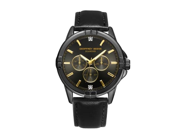 Geoffrey Beene Men Leather Subdial Watch - Image 1