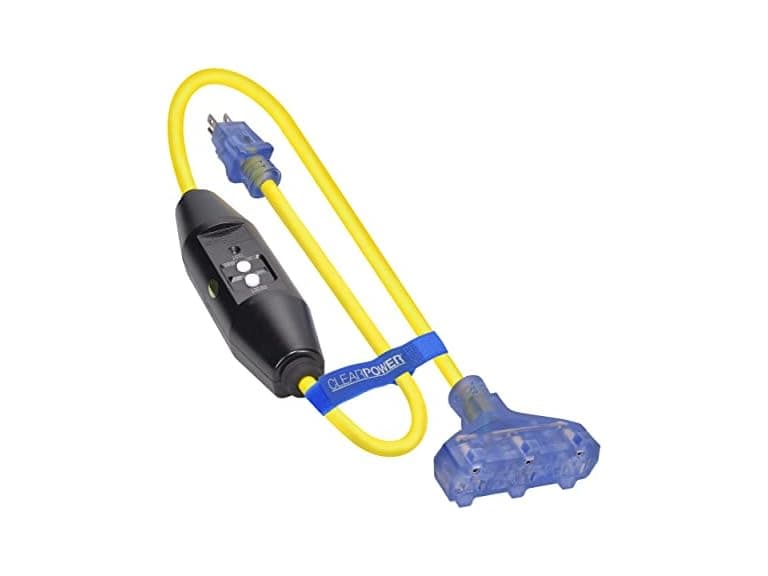Clear Power 3 ft 12/3 SJTW, Cord Adapter, GFCI - Image 1