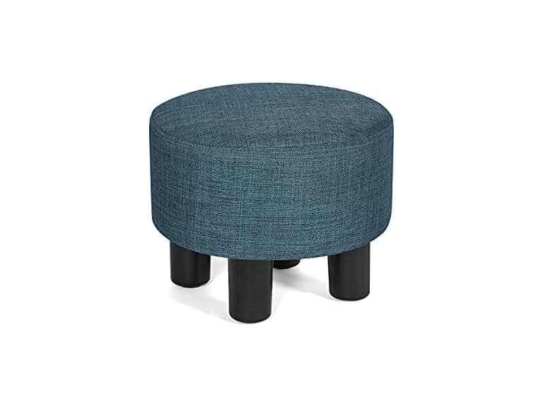 Decent Home Round Foot Stool Dark Blue - Image 1