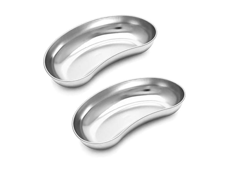 QWORK 2Pcs 8" SS Lab Instruments Trays