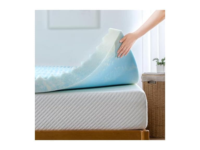 ZINUS Swirl Gel Cooling Memory Foam Topper - Image 1