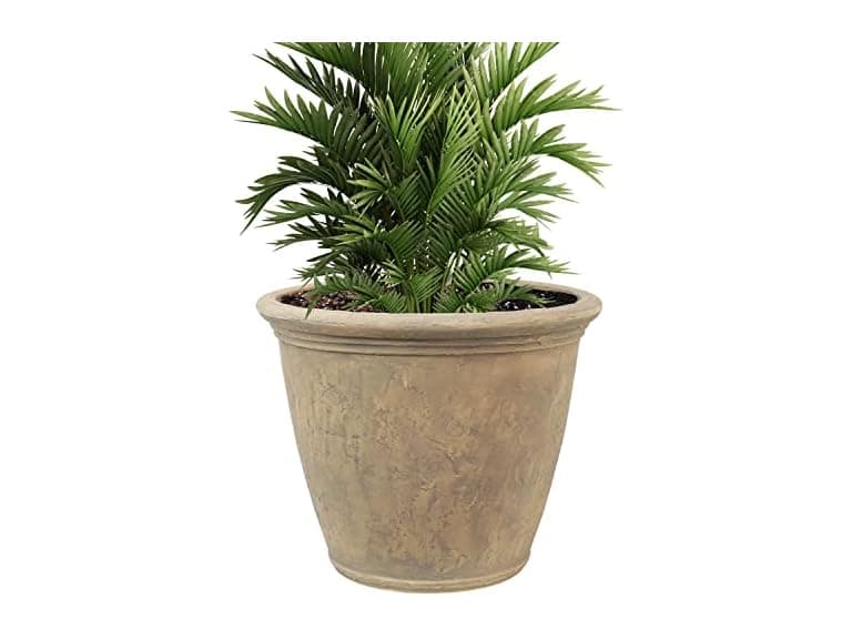 Sunnydaze 24-Inch Anjelica Large Plastic Pot - Beige - Image 1