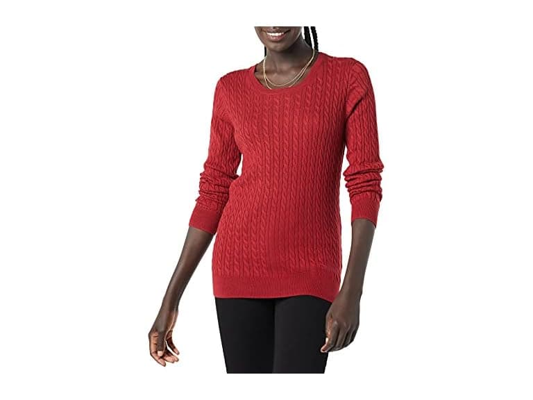 AE Womens Lt Cable Crewneck Sweater LS - Image 1