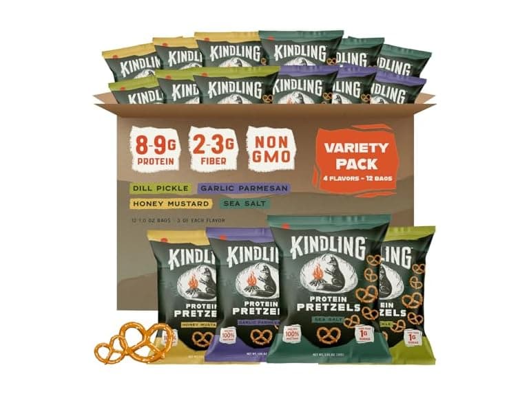 Kindling Protein Pretzels- 12 Pack Variety - Image 1